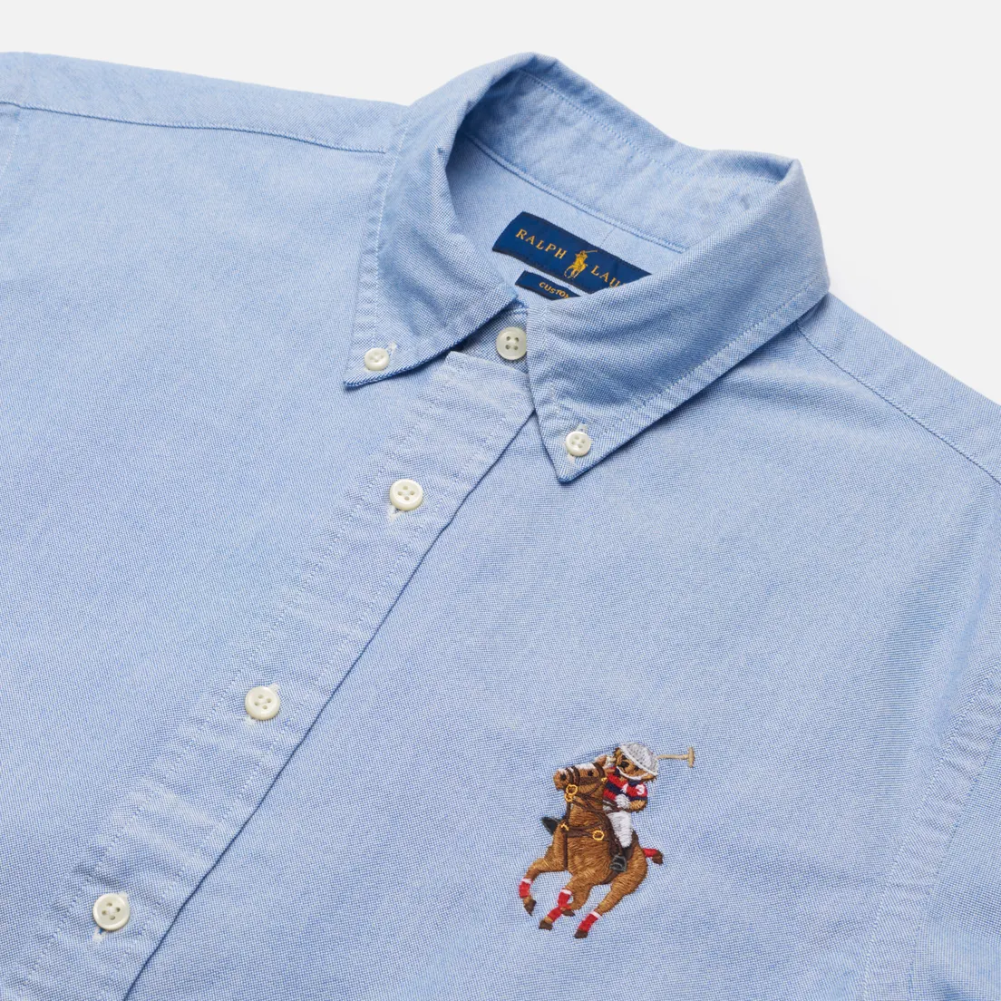 Polo Ralph Lauren Мужская рубашка Custom Fit Polo Bear Oxford