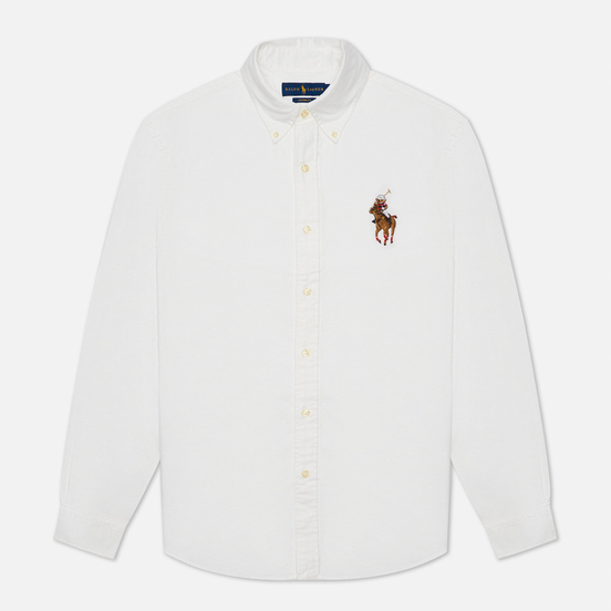 Мужская рубашка Polo Ralph Lauren Custom Fit Polo Bear Oxford BSR White/Riding Bear