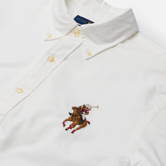 Мужская рубашка Polo Ralph Lauren Custom Fit Polo Bear Oxford BSR White/Riding Bear