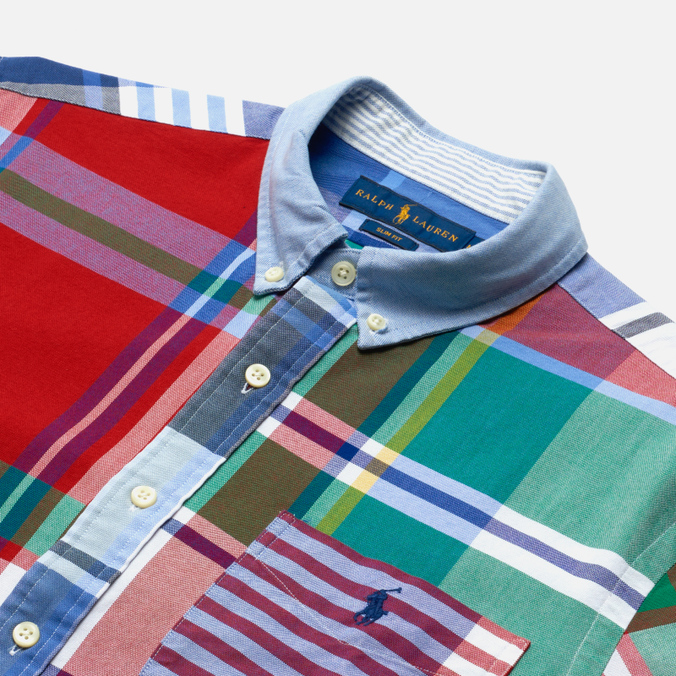 Мужская рубашка Polo Ralph Lauren, цвет комбинированный, размер M 710-859894-001 Classic Fit Oxford Fun - фото 2