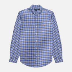 Мужская рубашка Polo Ralph Lauren Slim Fit Classic Oxford Check Blue/White