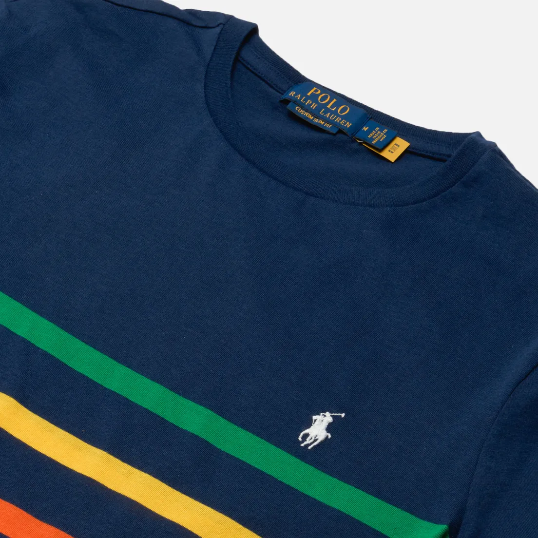 Polo Ralph Lauren Мужская футболка Custom Slim Fit Striped Jersey