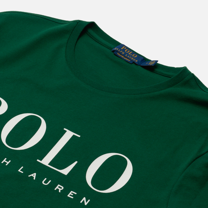 Мужская футболка Polo Ralph Lauren, цвет зелёный, размер L 710-860829-004 Custom Slim Fit Logo Jersey - фото 2