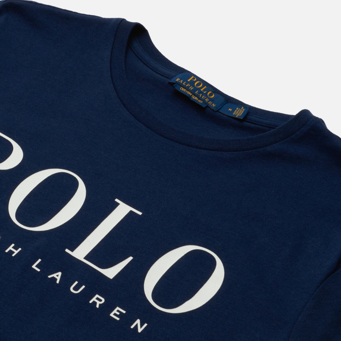 Мужская футболка Polo Ralph Lauren, цвет синий, размер XL 710-860829-006 Custom Slim Fit Logo Jersey - фото 2