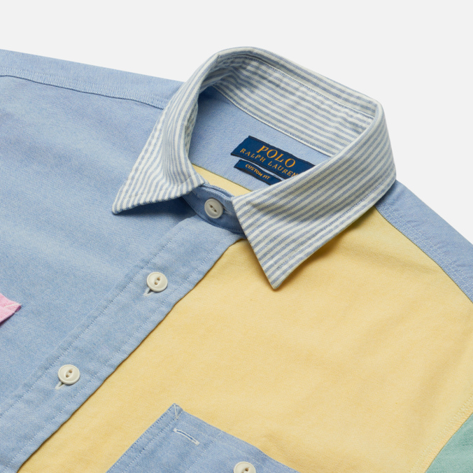 Мужская рубашка Polo Ralph Lauren, цвет голубой, размер S 710-864111-001 Classic Fit Oxford Fun - фото 2