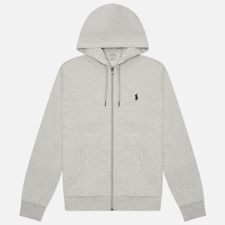 Мужская толстовка Polo Ralph Lauren Double-Knit Full-Zip Hoodie, цвет серый, размер S