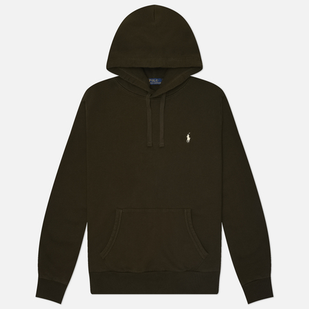 Мужская толстовка Polo Ralph Lauren Loopback Fleece Hoodie, цвет оливковый, размер XXL