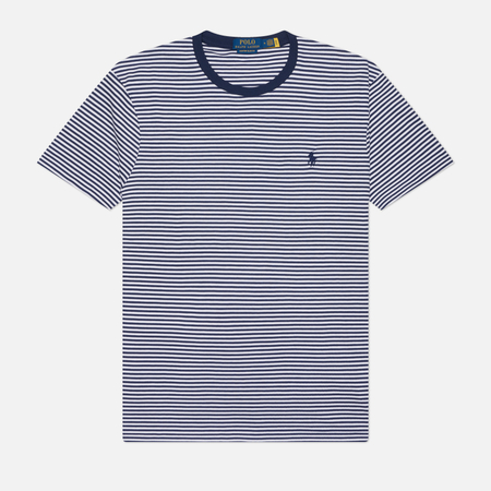 Мужская футболка Polo Ralph Lauren Custom Slim Fit 50/1 YD Interlock, цвет синий, размер M