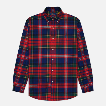   Brandshop Мужская рубашка Polo Ralph Lauren Plaid Brushed Flannel Classic Fit, цвет красный, размер L