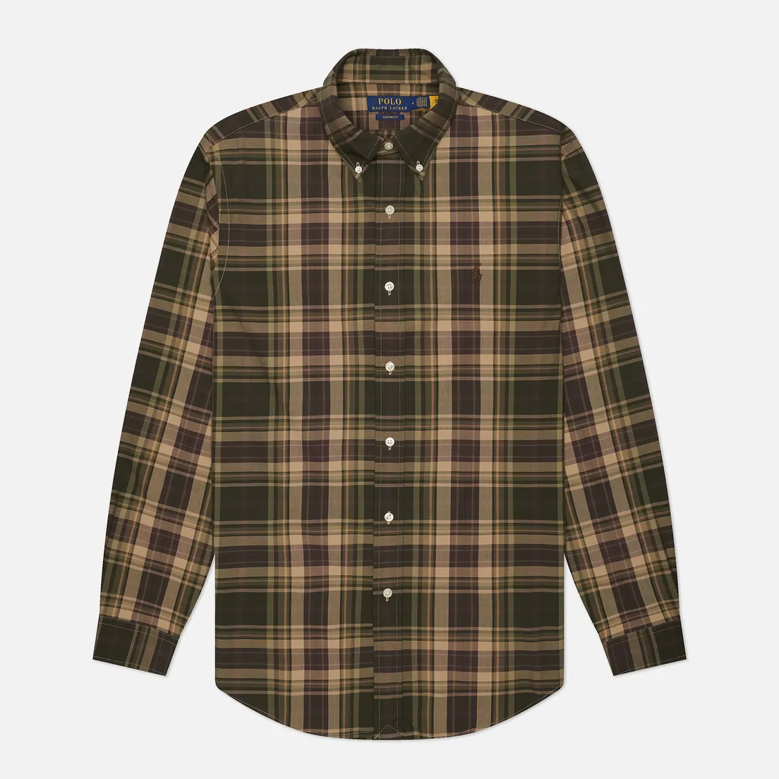 Polo Ralph Lauren Мужская рубашка Plaid Poplin Custom Fit