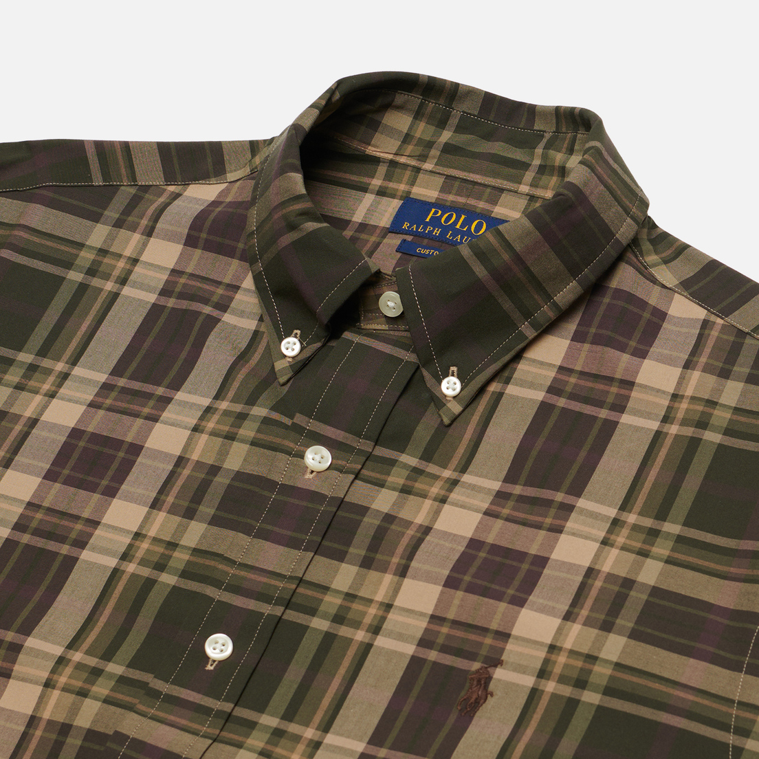 Polo Ralph Lauren Мужская рубашка Plaid Poplin Custom Fit
