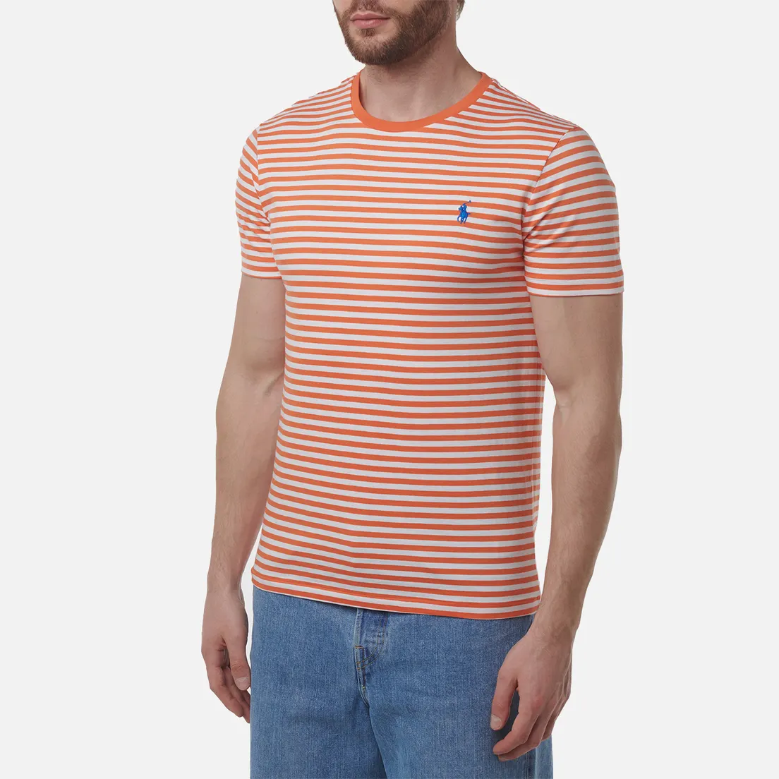 Polo Ralph Lauren Мужская футболка Embroidered Logo Stripe Custom Slim