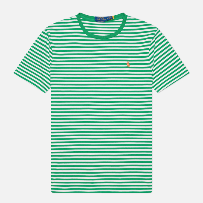 Мужская футболка Polo Ralph Lauren Embroidered Logo Stripe Custom Slim