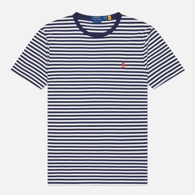 Мужская футболка Polo Ralph Lauren Embroidered Logo Stripe Custom Slim