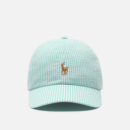 фото Кепка polo ralph lauren classic sport stretch seersucker, цвет зелёный