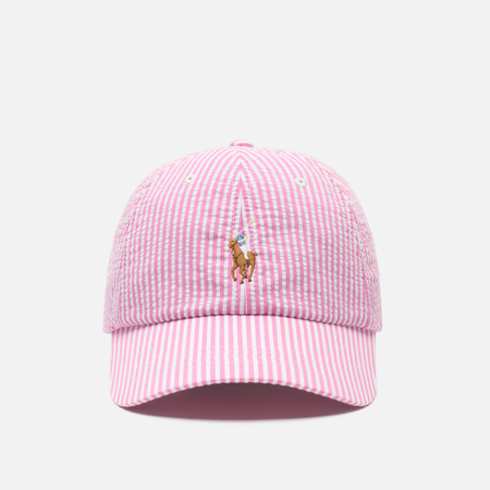 фото Кепка polo ralph lauren classic sport stretch seersucker, цвет розовый