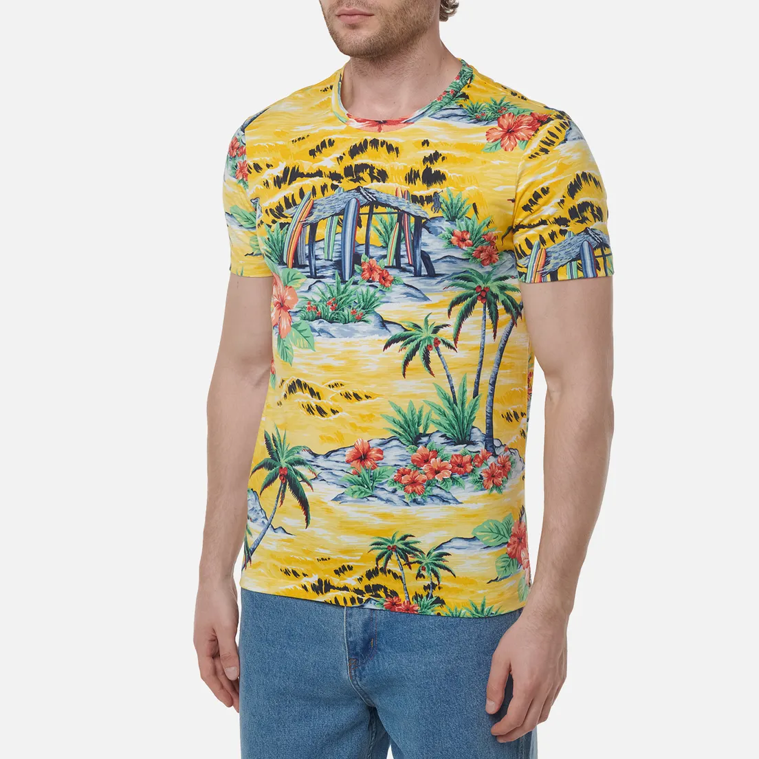 Polo Ralph Lauren Мужская футболка Custom Slim Fit Tropical Jersey