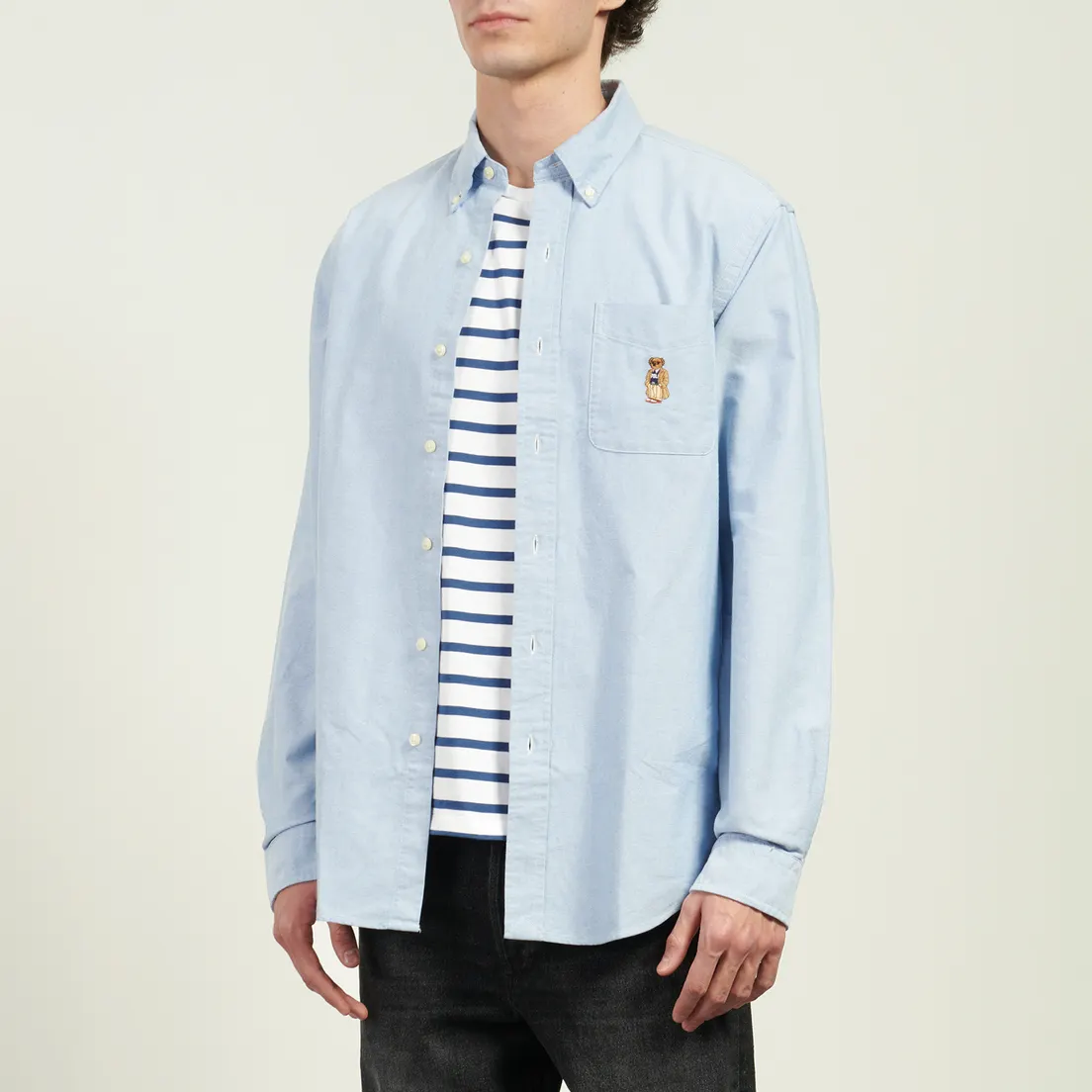 Polo Ralph Lauren Мужская рубашка Classic Oxford Polo Bear Custom Fit