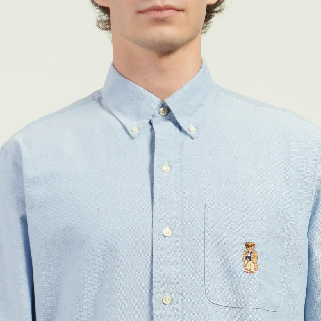 Polo Ralph Lauren Мужская рубашка Classic Oxford Polo Bear Custom Fit