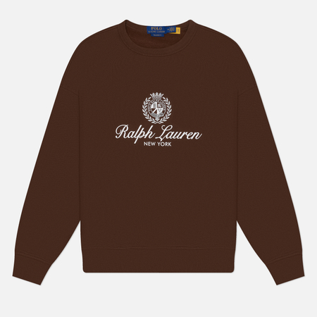 Мужская толстовка Polo Ralph Lauren Relaxed Fit Seasonal Fleece Graphic, цвет коричневый, размер L