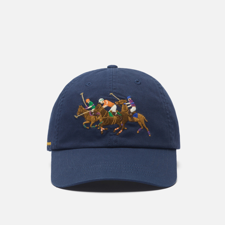 фото Кепка polo ralph lauren triple-pony twill ball, цвет синий