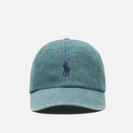 фото Кепка polo ralph lauren indigo denim ball, цвет голубой
