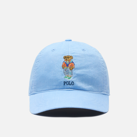фото Кепка polo ralph lauren polo bear tissue linen ball, цвет голубой