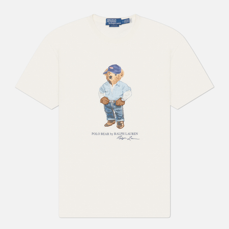 Мужская футболка Polo Ralph Lauren Classic Fit Polo Bear Jersey, цвет белый, размер XXL