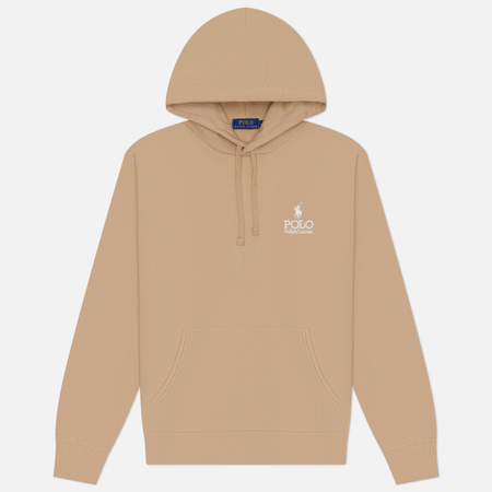Мужская толстовка Polo Ralph Lauren Logo Graphic Fleece Hoodie, цвет бежевый, размер XXL