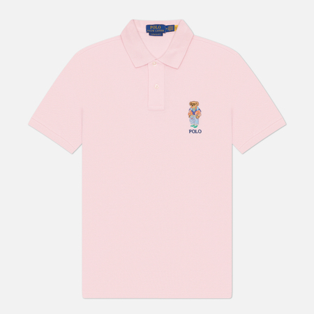 Мужское поло Polo Ralph Lauren Polo Bear Pique Custom Slim Fit, цвет розовый