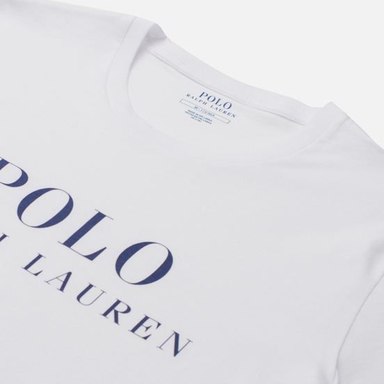 Мужская футболка Polo Ralph Lauren Crew Neck Chest Branded Sleep Top White