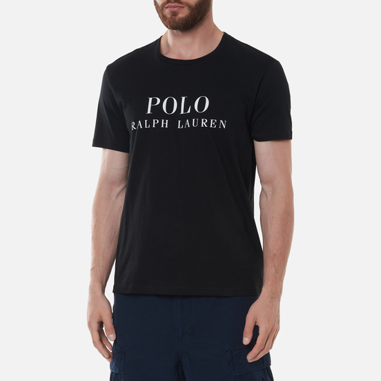 Мужская футболка Polo Ralph Lauren Crew Neck Chest Branded Sleep Top Black