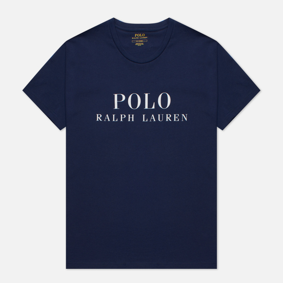 Мужская футболка Polo Ralph Lauren Crew Neck Chest Branded Sleep Top Cruise Navy