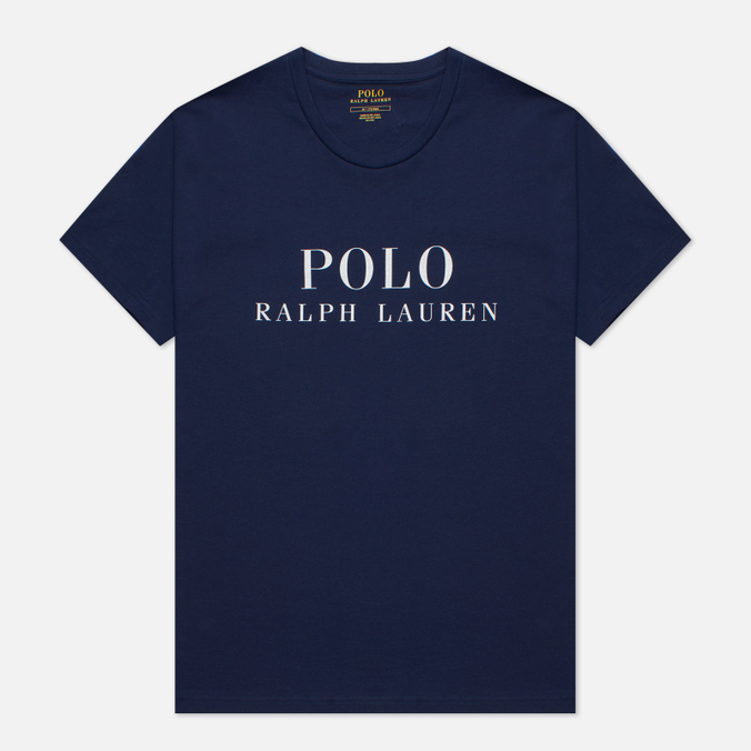 Мужская футболка Polo Ralph Lauren, цвет синий, размер S 714-830278-008 Crew Neck Chest Branded Sleep Top - фото 1