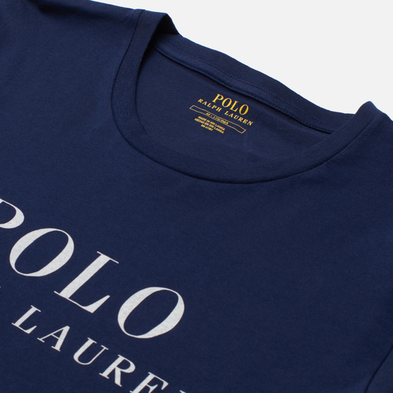 Мужская футболка Polo Ralph Lauren Crew Neck Chest Branded Sleep Top Cruise Navy