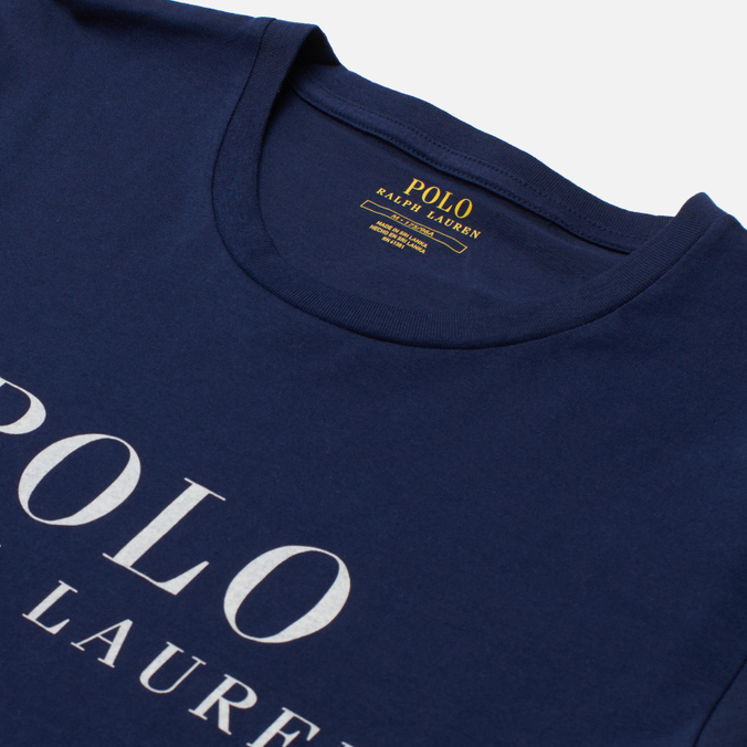 Мужская футболка Polo Ralph Lauren, цвет синий, размер S 714-830278-008 Crew Neck Chest Branded Sleep Top - фото 2