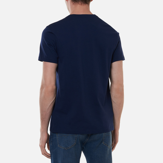 Мужская футболка Polo Ralph Lauren, цвет синий, размер S 714-830278-008 Crew Neck Chest Branded Sleep Top - фото 4