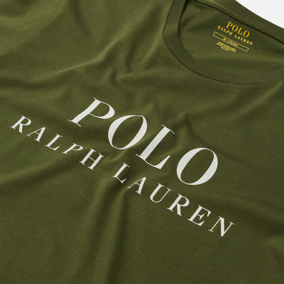 Мужская футболка Polo Ralph Lauren Crew Neck Chest Branded Sleep Top Supply Olive