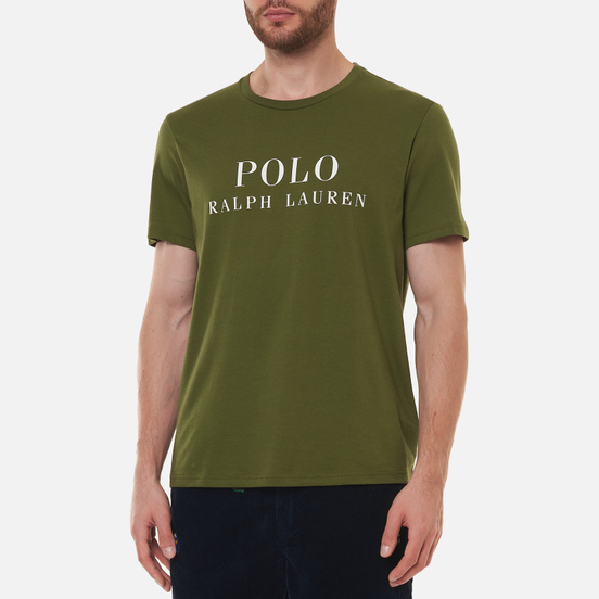 Мужская футболка Polo Ralph Lauren Crew Neck Chest Branded Sleep Top Supply Olive