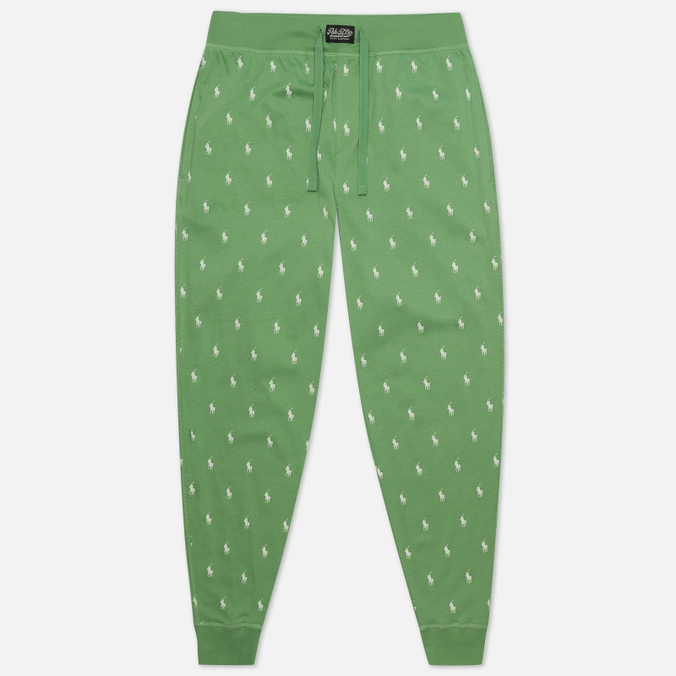 Мужские брюки Polo Ralph Lauren, цвет зелёный, размер M 714-830279-009 Jogger Sleep Bottom All Over Polo Pony - фото 1