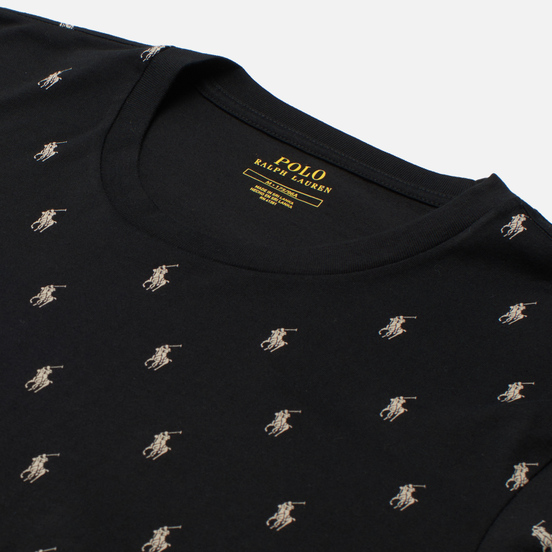 Мужская футболка Polo Ralph Lauren Crew Neck All Over Print Sleep Top Black