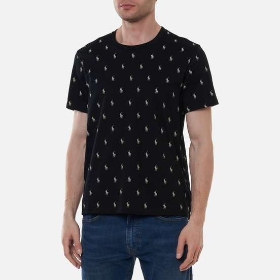 Мужская футболка Polo Ralph Lauren Crew Neck All Over Print Sleep Top Black