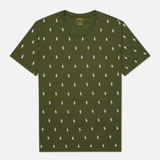 Мужская футболка Polo Ralph Lauren Crew Neck All Over Print Sleep Top Supply Olive