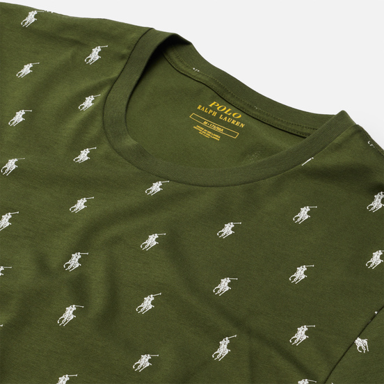 Мужская футболка Polo Ralph Lauren Crew Neck All Over Print Sleep Top Supply Olive