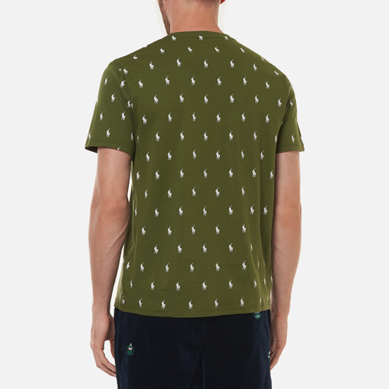 Мужская футболка Polo Ralph Lauren Crew Neck All Over Print Sleep Top Supply Olive