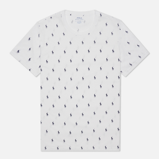 Мужская футболка Polo Ralph Lauren Crew Neck All Over Print Sleep Top White