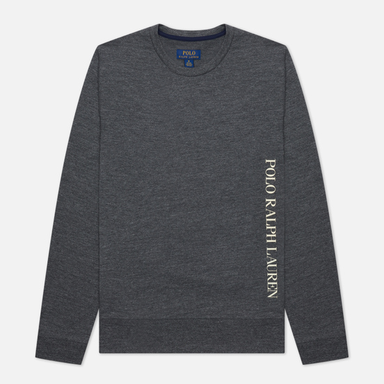 Мужской лонгслив Polo Ralph Lauren Printed Branding Crew Neck Charcoal Heather
