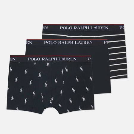 Комплект мужских трусов Polo Ralph Lauren Classic Trunk 3-Pack, цвет чёрный, размер XL