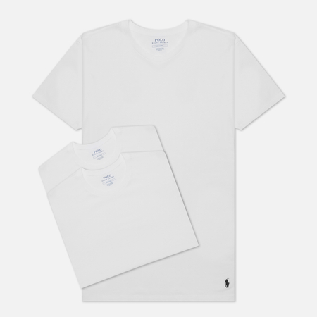 Комплект мужских футболок Polo Ralph Lauren Crew Neck 3-Pack, цвет белый, размер L