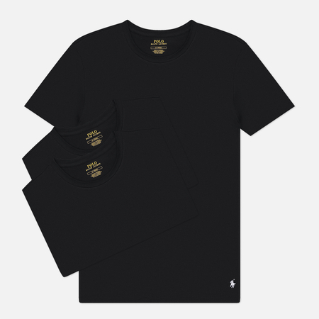 Комплект мужских футболок Polo Ralph Lauren Crew Neck 3-Pack, цвет чёрный, размер S